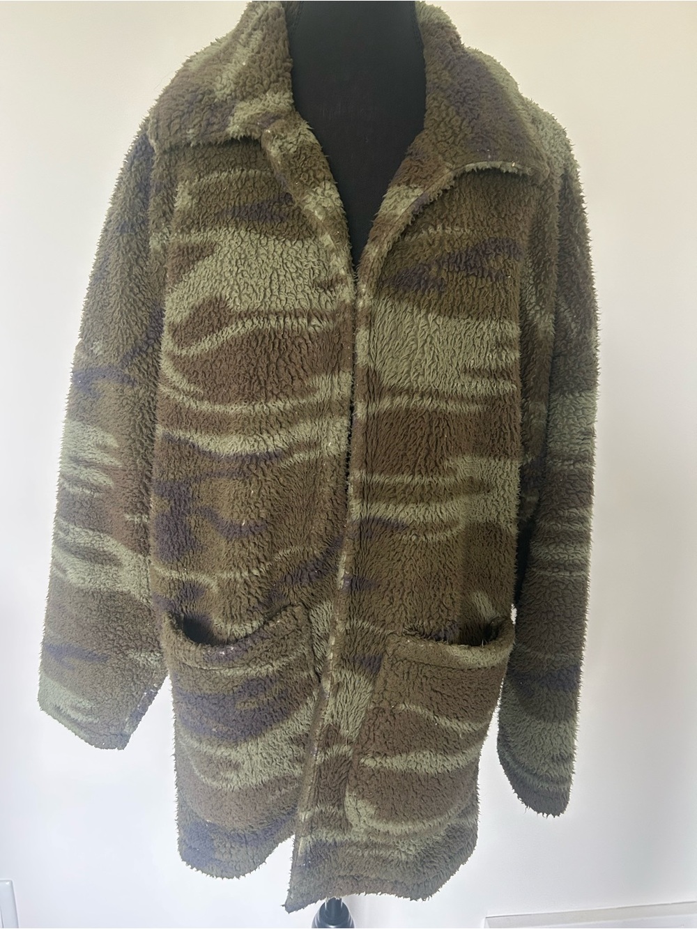 Z Supply Olive & Brown Camouflage Sherpa Jacket